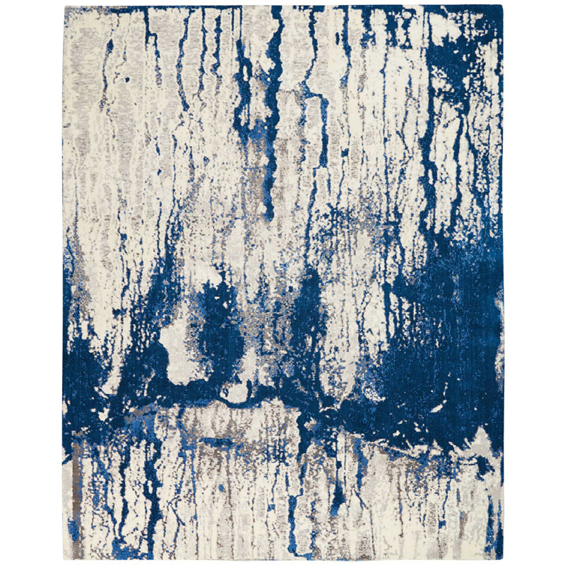 Tapis ivoire abstrait contemporain Stanton, Rectangle 2 pi 3 po x 3 pi