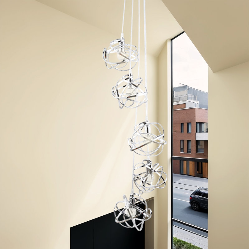 Luminaire suspendu géométrique à 5 lumières Ahriyah