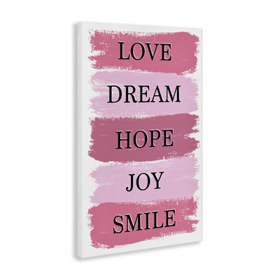 Love Dream Hope Joy Smile Canvas, design by Martina Pavlova