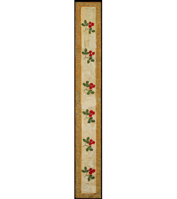 Tapis de couloir étroit antique ivoire à motif floral