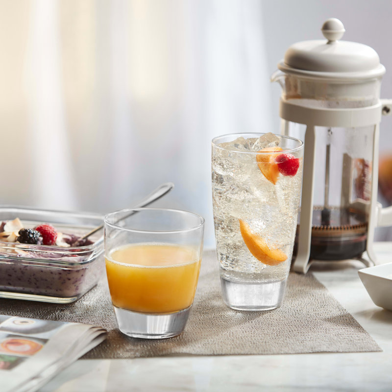 Libbey Classic Clear Glass Tumbler and Rocks Set, 16-Piece