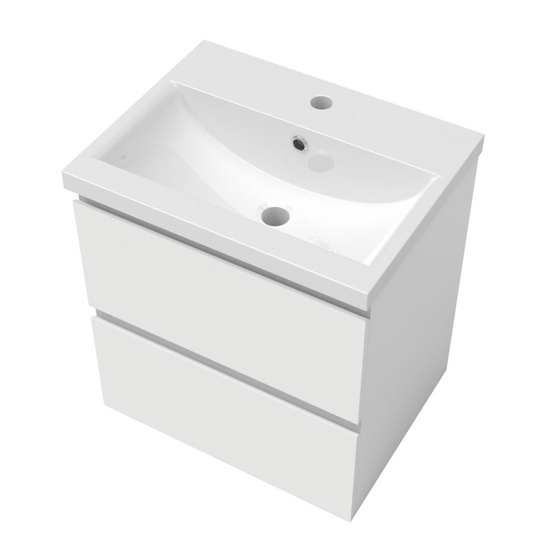 Nikole 500mm Single Bathroom Vanity with Drop In Ceramic Basin, White