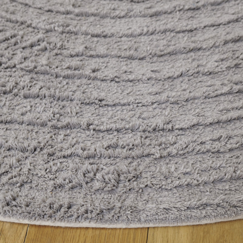 Easy Care 228 Hand Tufted Recycled Cotton Machine Washable Geometric Indoor Use Only Rug, Round 5'