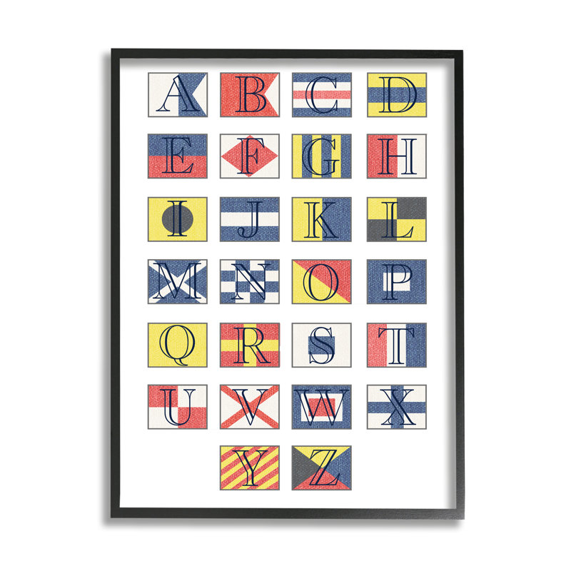 Art graphique de carte nautique avec drapeau nautique Abdul-Basit, Giclée encadrée noir minuit, H 20 po x l 16 po x P 1,5 po