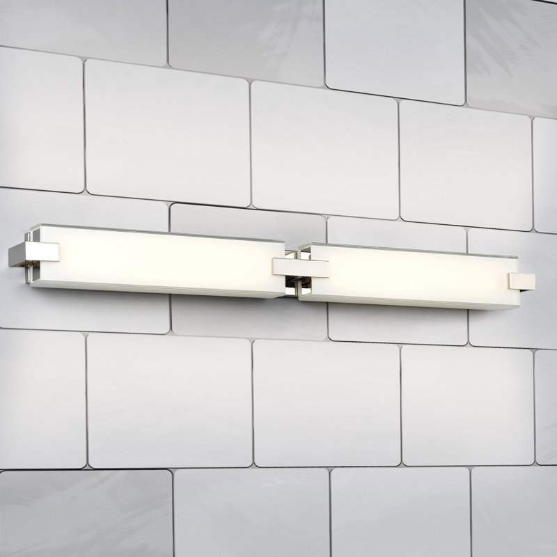Ehrman 36" LED Dimmable Polished Nickel Bath and Vanity Light, 3500K