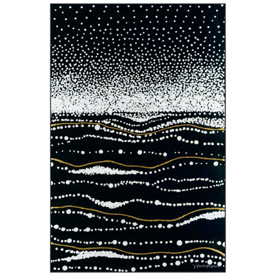 Infinity Sands II Washable Black Area Rug, Power-loomed, Heavenly Softness with Non-Slipping Backing
