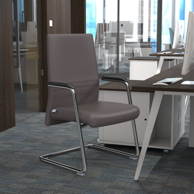 Chaise de bureau rembourrée en cuir Aleen