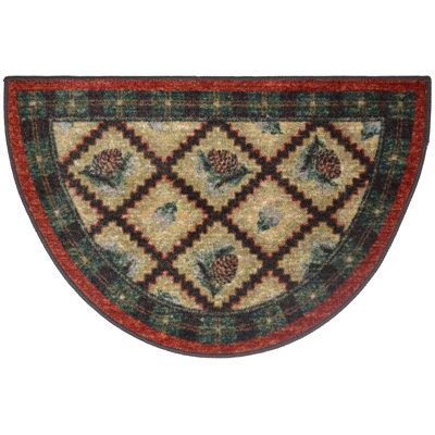 Crisette Plaid Water Resistant Non-Skid Kitchen Mat