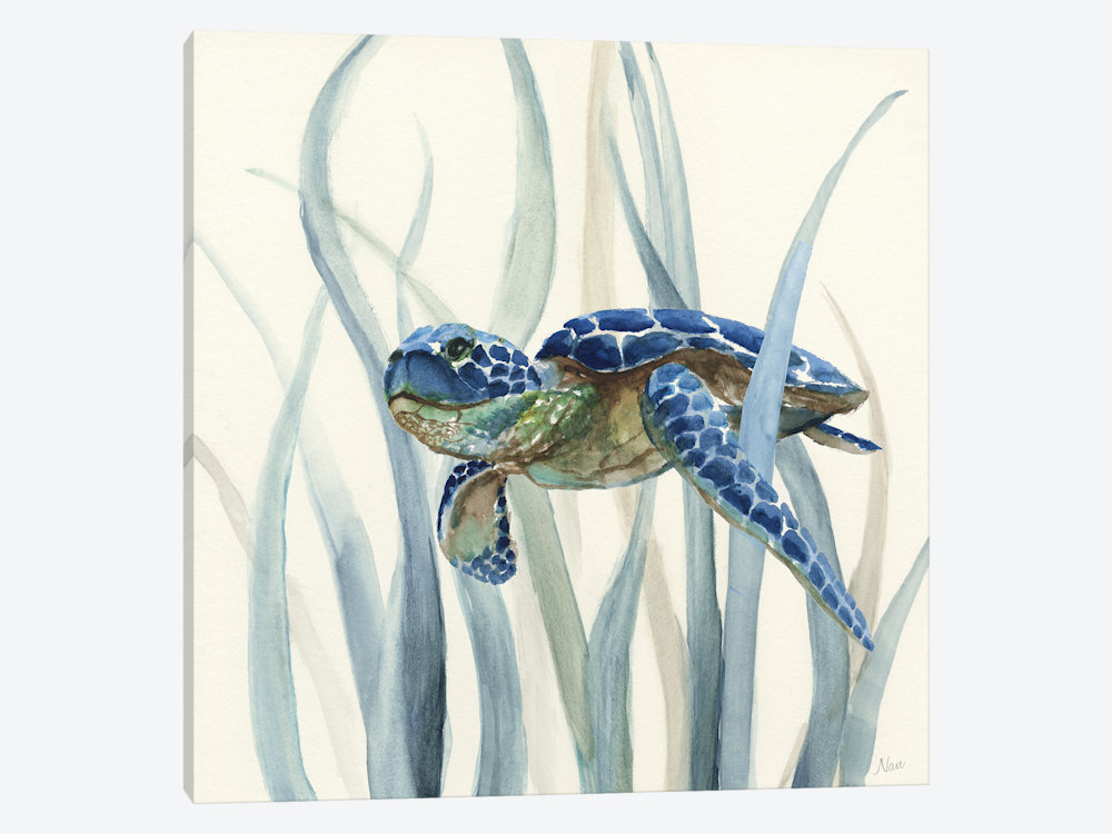 'Turtle in Seagrass II' Print on Canvas The Twillery Co.® 
