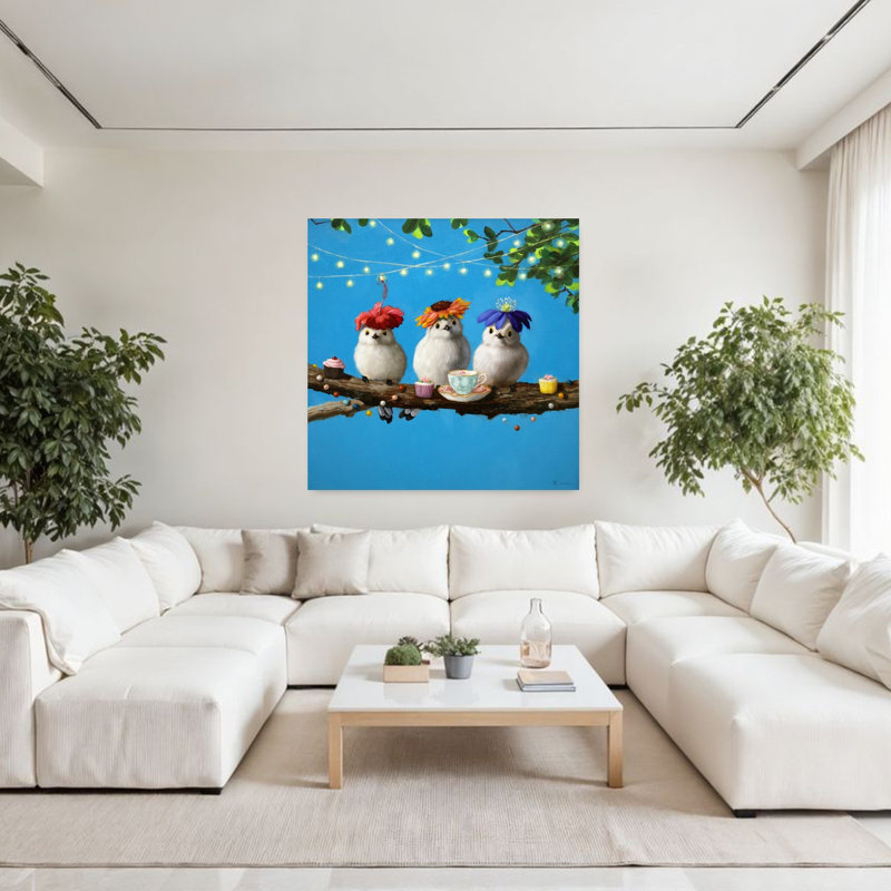 Art urbain contemporain Garden Party, H 48 po x l 48 po