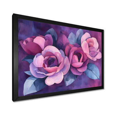 Purple Twilight Glow Of Watercolor Roses - Floral Wall Art