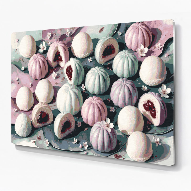 Dessert Daifuku, art mural en métal gris, H 11 po x l 14 po