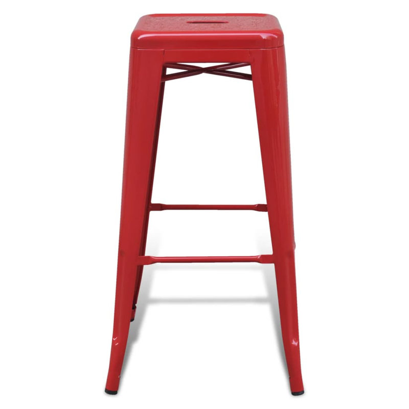 Hulse Counter Stool with Metal Frame, Red