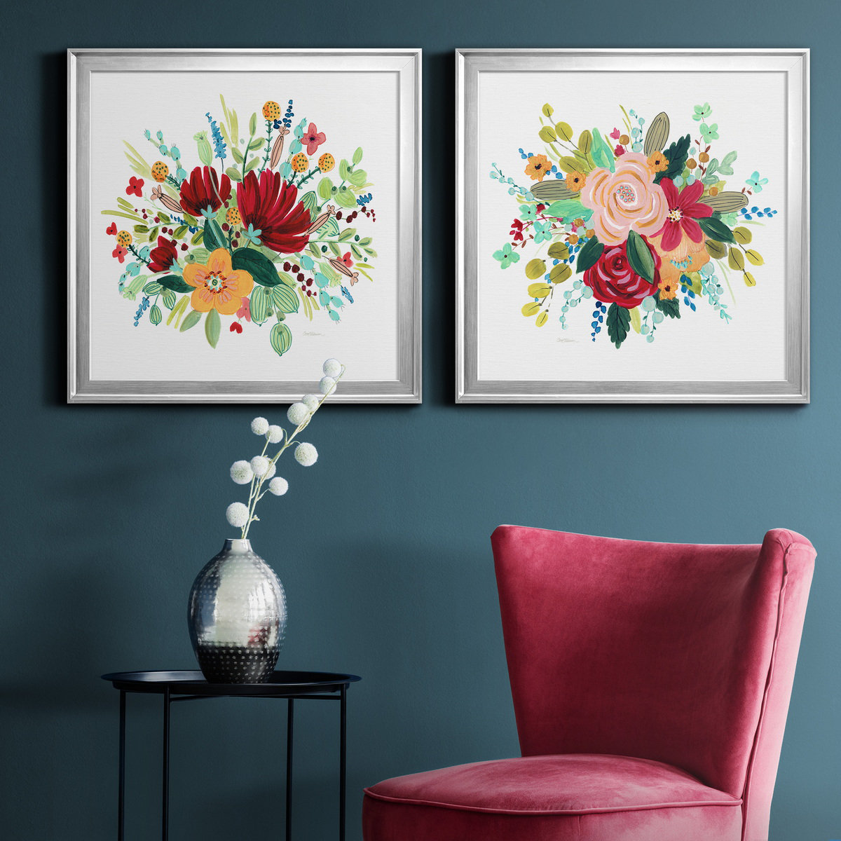 Red Barrel Studio® May Flowers I - 2 Piece Picture Frame Painting on ...