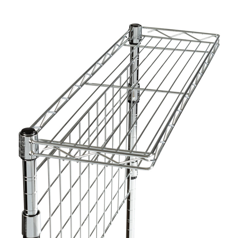 Chrome 3-Shelf Microwave Bakers Rack with Maple Cutting Board