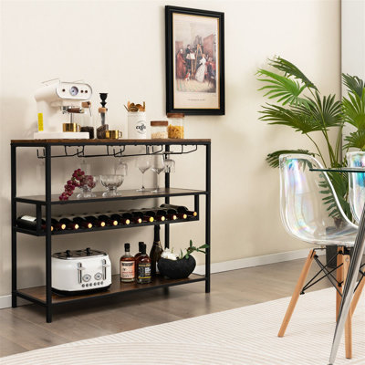 Floor Wine Bottle Rack Brown
