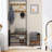 Coat Rack, Hall Tree With Shoe Bench For Entryway, Entryway Bench With Coat Rack, 4-In-1, With 9 Removable Hooks, A Hanging Rod, 13.3 X 28.3 X 72.1 Inches, Honey Brown And Black UHSR040B05