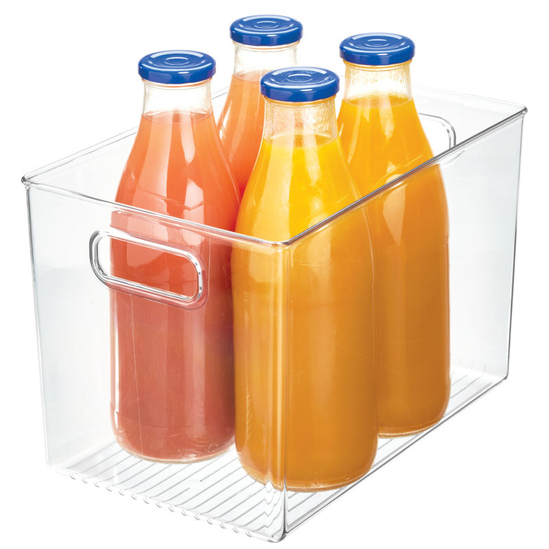 Clear BPA-Free Plastic Kitchen Storage Bin with Handles