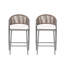 Tabouret de comptoir moderne pour l'extérieur de 26 po de hauteur avec siège en forme de PE, de 2, gris mat - cadre rouille, coussin d'eau à utiliser