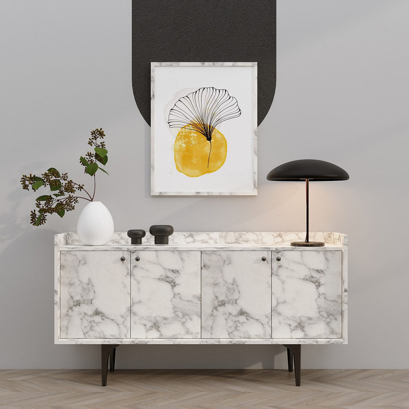 Emerald 80cm Sideboard, Carrara Marble