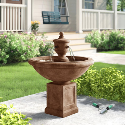 Handcrafted Outdoor Concrete / Cement Weather Resistant Floor Fountain