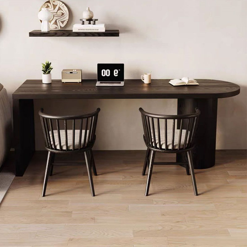 2-Person Black Straight Solid Wood Bar Table Sets