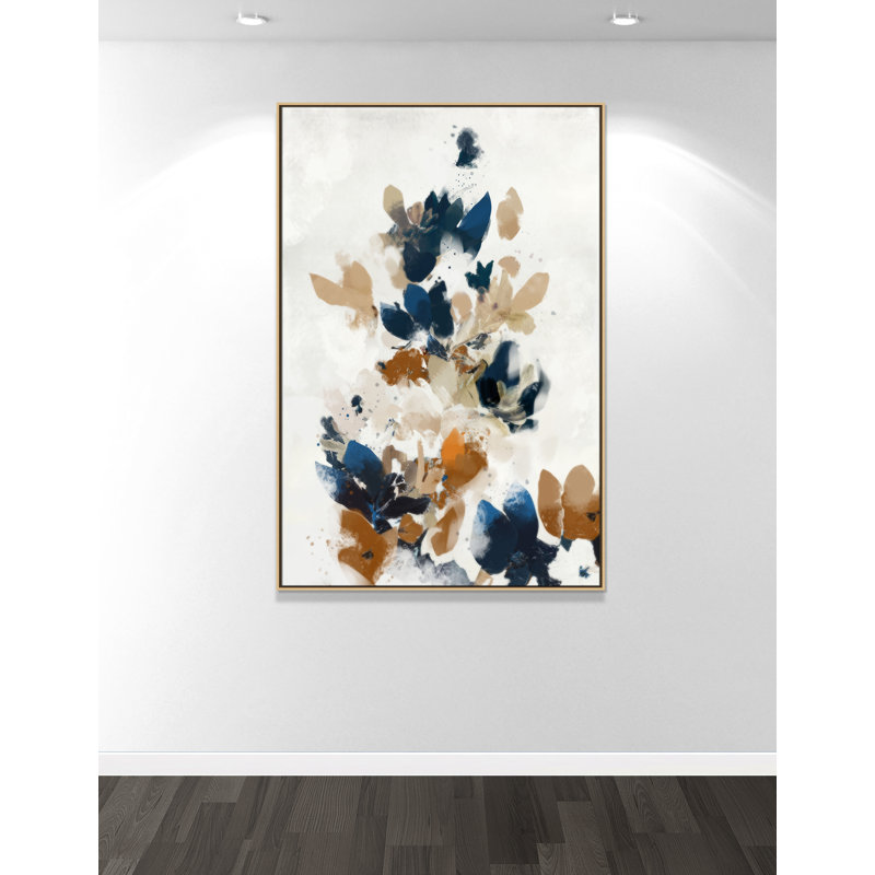 «Wave of Blue Florals I Print» par Ken Roko, 41.5'' W x 61.5'' H, Toile avec cadre, Flotteur naturel