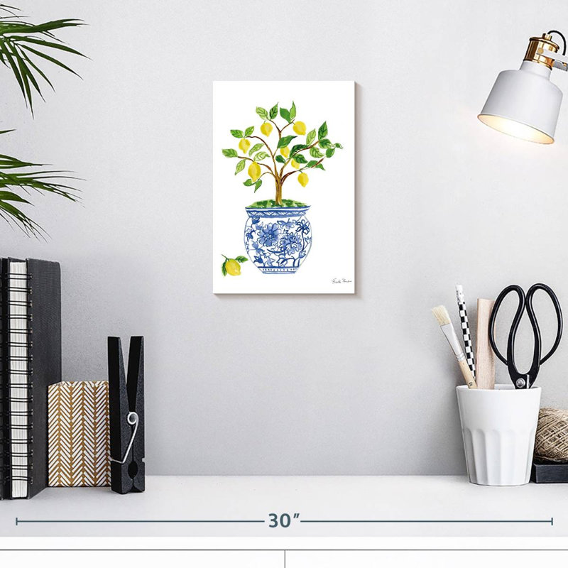 Harnek citron chinoiserie, H 12 po x l 8 po