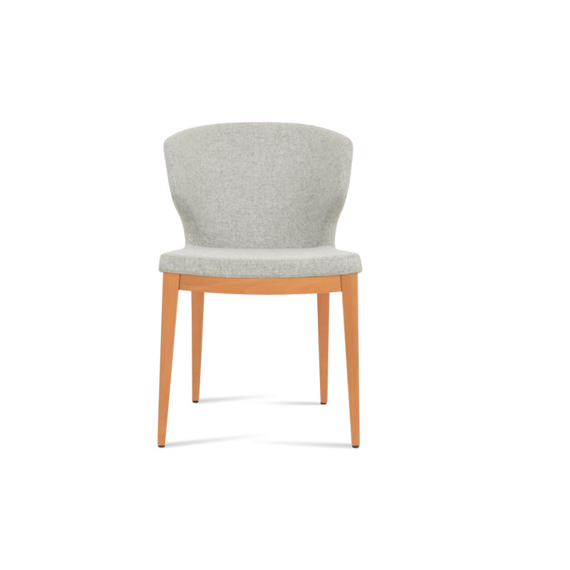Amed Plus Wood Chair, Natural, Silver Wool