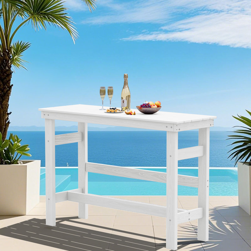 Raise Rectangular Outdoor Table, White