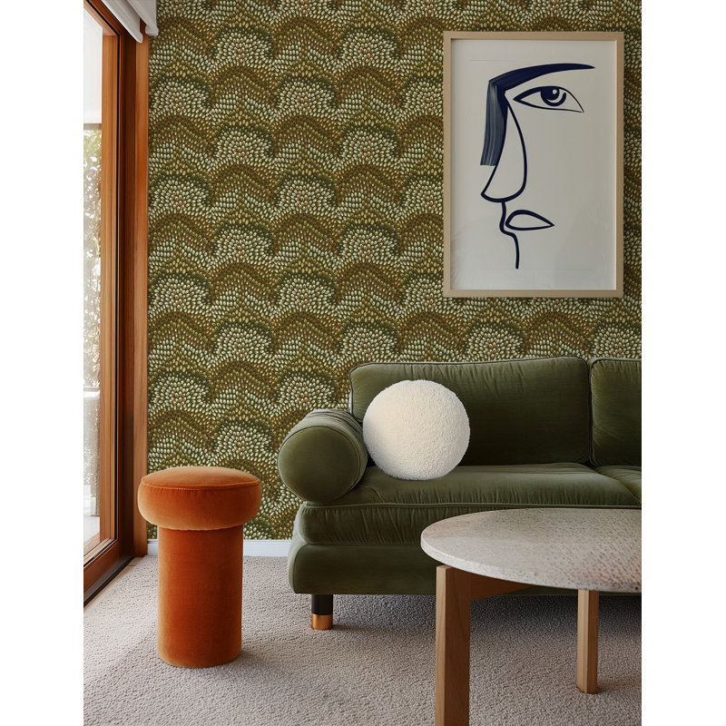 Jandaya Wallpaper, Olive, Premium Paper, Non-pasted