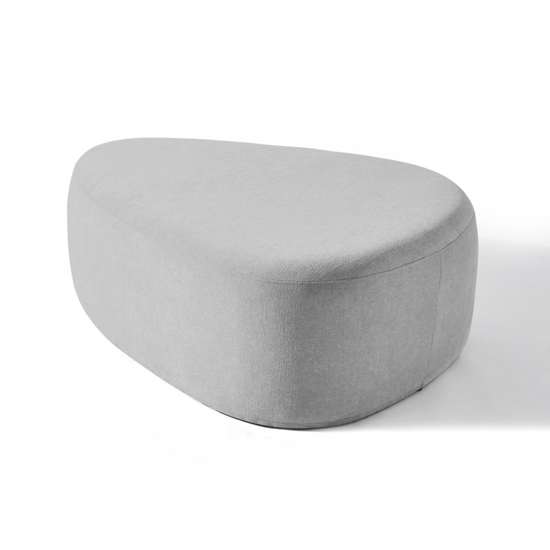 Adna 111.5Cm Wide Triangle Footstool Ottoman, Light Grey