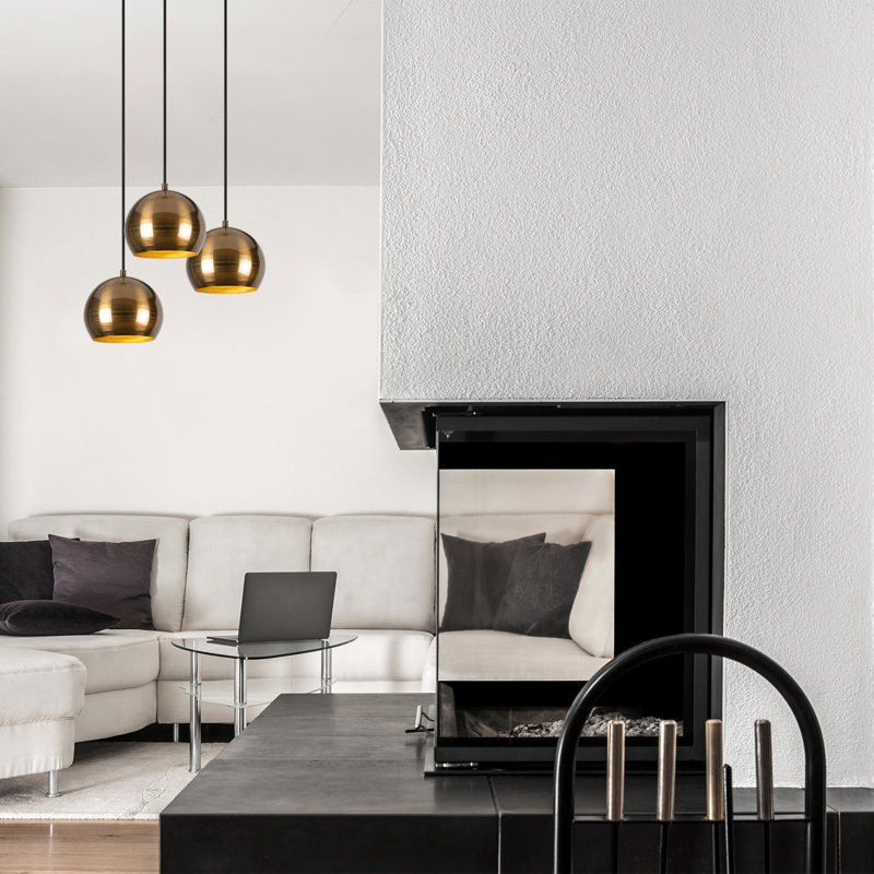 Luminaire suspendu en forme de globe à 3 lumières Excalibur