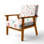 Chaise rembourrée à pois rose pastel-904802726