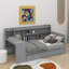 Lit de jour simple avec tiroirs et bureau-504137334