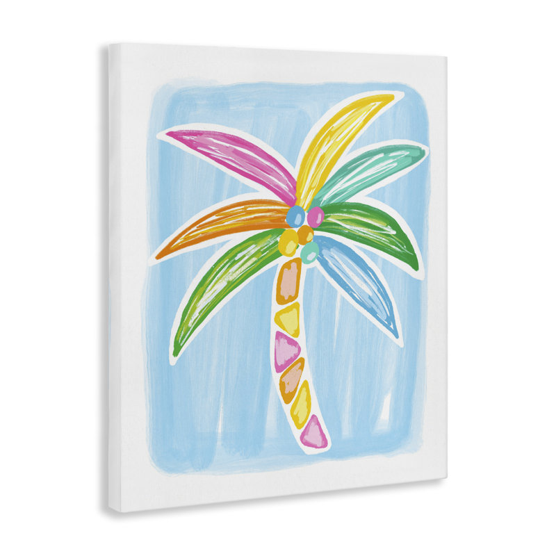 «Pastel Palm on Canvas» par Lisa Nohren, H 20 po x l 16 po