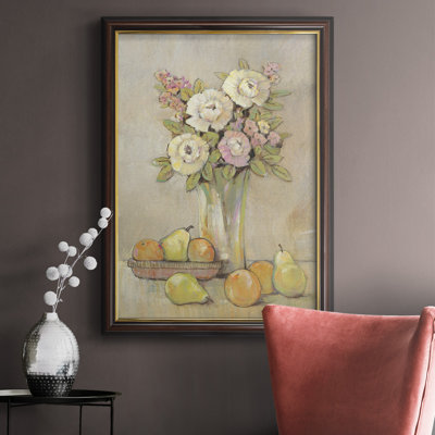 Still Life Study Flowers & Fruit I, toile de qualité supérieure, prête à être accrochée