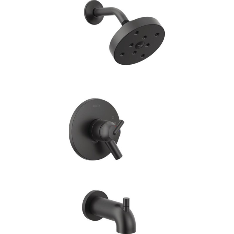 Garniture de robinet de salle de bain Trinsic avec poignée levier et moniteur, Noir
