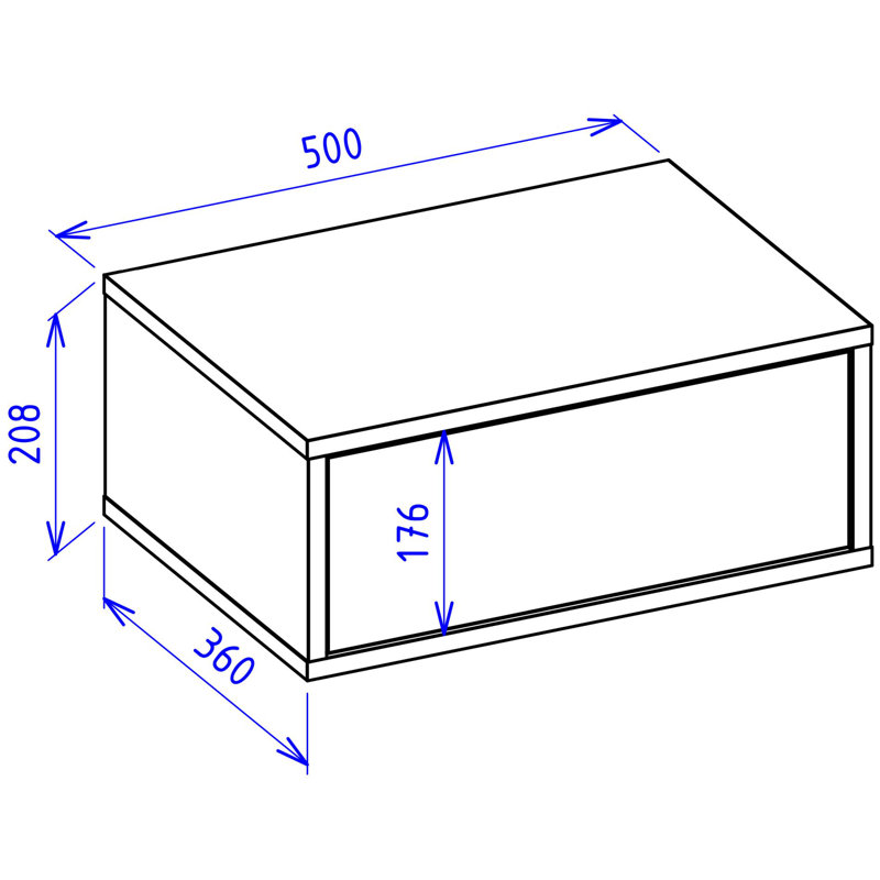 50cm W Manufactured Wood Bedside Table