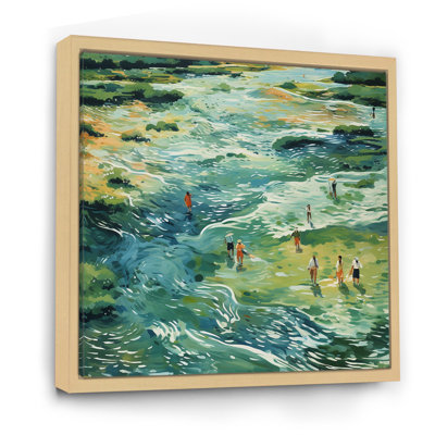 «Green Peaceful Tide Pools I» - art mural minimaliste côtier