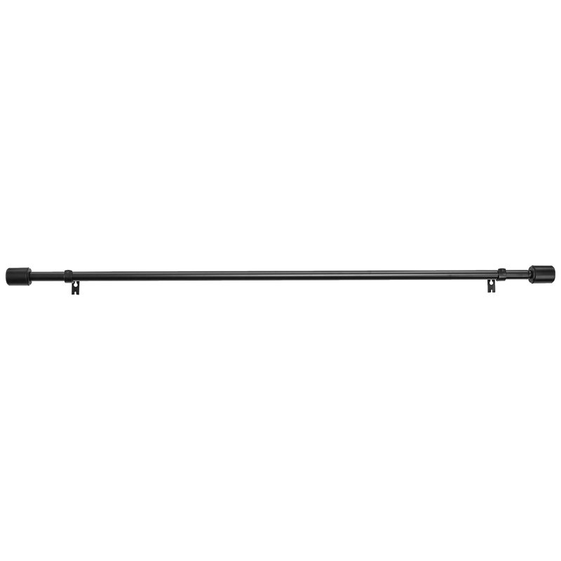 Nicolay Adjustable Single Curtain Pole, 377.2cm H x 5cm W x 5cm D, Nickel