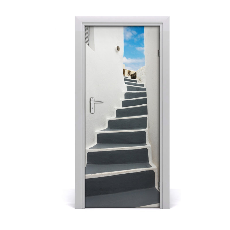 On Santorini Greece Door Decal
