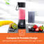 GEEPAS Electric Portable Blender Compact USB Rechargeable Cordless 1 Year Warranty 330ML-93212534