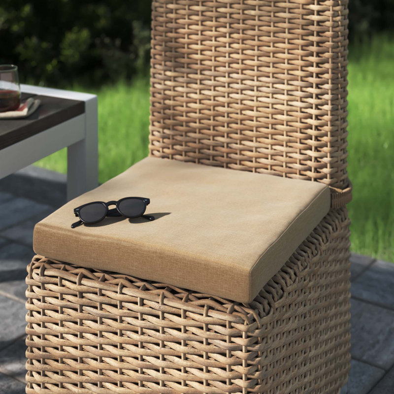 Sunbrella® Indoor/Outdoor Dining Chair Cushion, Canvas Heather Beige Sunbrella® Canvas