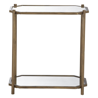 Mirrored Glass Top End Table