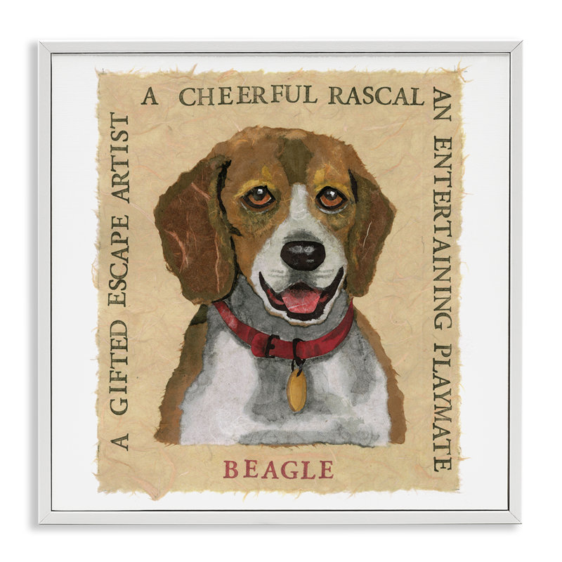 «Fun Beagle Pet», giclée encadrée par Nancy Overton, Giclée encadrée blanc bord de mer, H 12 po x l 12 po