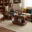  Mobile Solid Oak End Table with Adjustable Lift Top and Storage-1797445065