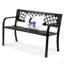 Outdoor Bench,46 Inches Metal Garden Bench For Outdoors, 480 Lbs Load Capacity Bench