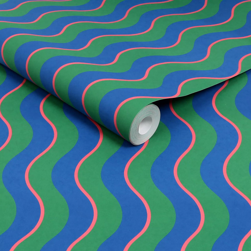 Envy Making Waves Stripe Wallpaper, Blue