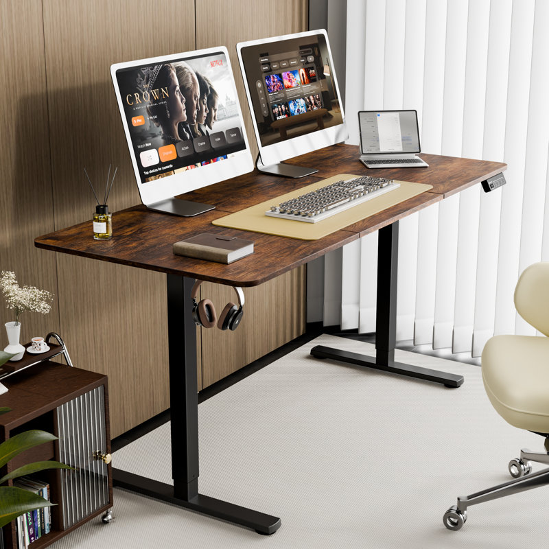 Bureau électrique debout, bureau à hauteur réglable, avec préréglage de mémoire pour adulte, L 63 po x l 27,5 po x H 46,5 po
